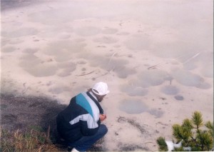 Les investigates the bubbling pool