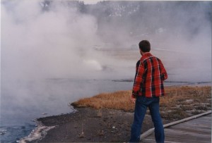 Bart checks out the steaming pool