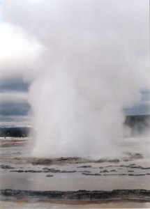 Erupting geyser