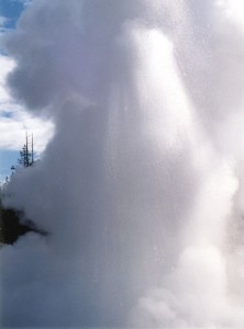 Erupting geyser