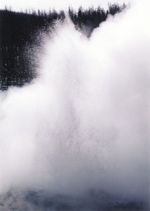 Erupting geyser