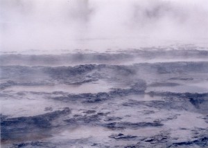 Pools around the geyser