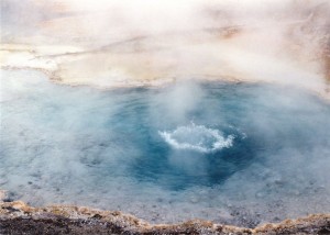 Bubbling blue pool