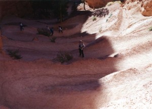 Heading down the canyon wall