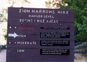 Zion Narrows Trail Marker