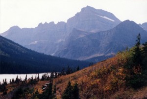 Lake Josephine and mountains