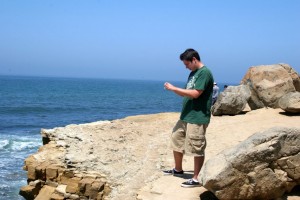 Daniel photographs the rocks