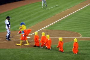 San Diego Chicken and helpers