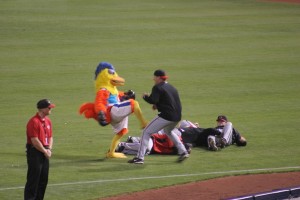 The chicken takes on the Reds bullpen