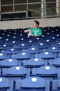 Daniel enjoys the view (and the kettle corn)