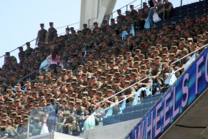 The Marines watch the game (DBK)