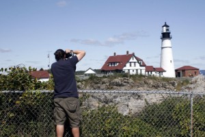 Daniel photographs Portland Head Lighthouse