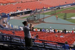 Daniel photographs batting practice