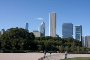 Chicago skyline from Buckingham Fountain