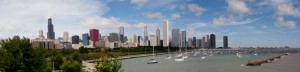 Chicago skyline from Shedd Aquarium