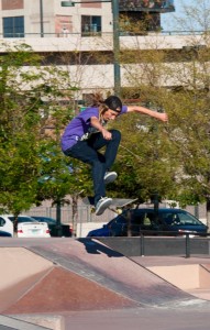 Skateboard park (he landed this too)