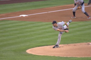 Justin Verlander about to give up a lead off home run 