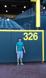 Daniel at the right field foul pole