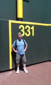 Bart at the left field foul pole