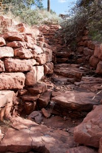 Red rock stairway