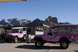 Start of the pink jeep tour