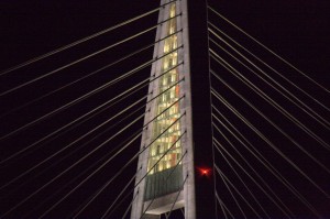 Lit up bridge