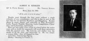 Albert Kessler, yearbook entry 1924