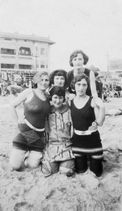 Lillian Baron Hoffman (center front), Gertrude Baron Kessler (center back), Betty Harrison Levy (right front), others unknown