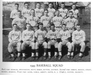 Hill School Baseball, 1949, Baron Kessler 3rd row far left