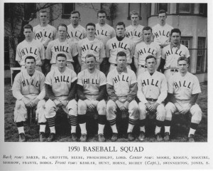 Hill School baseball, 1950, Baron Kessler  front row far left