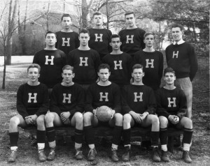 Hill School soccer, 1951.  Baron Kessler 2nd row far left