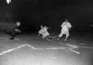 Baron Kessler (sliding).  Princeton Baseball