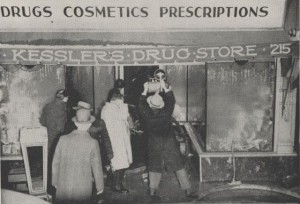 Aftermath of drug store fire