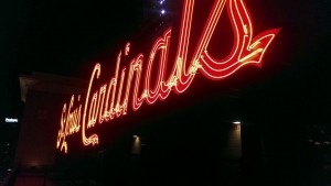 Cardinals sign lit up