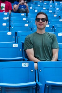 Daniel watches batting practice