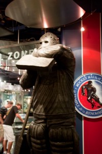 Goalie sculpture at the Hall of Fame