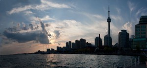 Toronto skyline at sunset