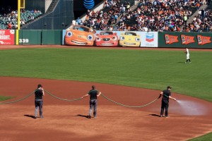 Getting the infield ready