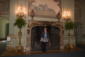 Marion in the fireplace