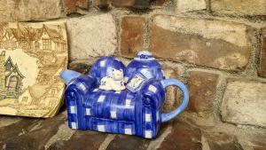 One of many teapots at the Tuck Box