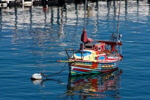 Colorful boat - Monterey harbor