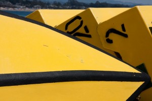 Bright yellow boats