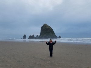 Marion and the big rock