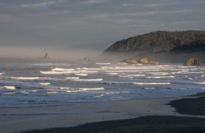 Waves at sunrise