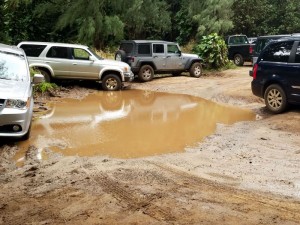 The lake in the parking lot