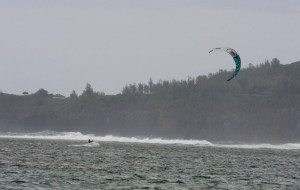 Kiteboarder at Anini Beach