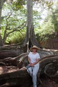 Marion at the Jurassic Park trees