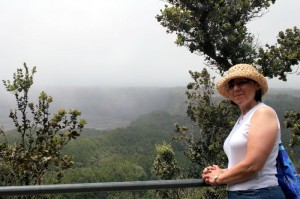 Marion checks out the caldera 