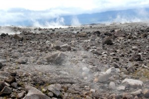 Steaming rocks