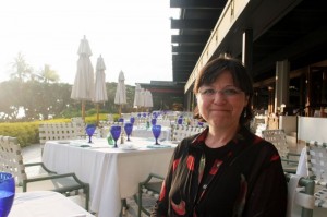 Marion at dinner at Mauna Kea